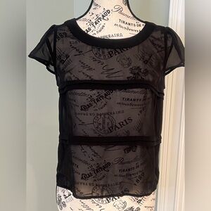 Petticoat Alley Sheer Ruffle Shirt Sleeve Blouse | Black | Size S | Like New